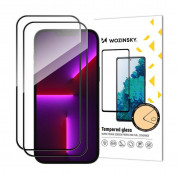 Wozinsky Case Friendly 3D Tempered Glass 2 Pack for iPhone 15 Pro (black-clear)