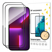 Wozinsky Case Friendly 3D Tempered Glass 2 Pack for iPhone 15 Plus (black-clear)