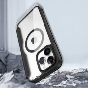 Dux Ducis Skin X Pro Magnetic Wallet Case - удароустойчив хибриден кожен кейс с отделение за карти и MagSafe за iPhone 15 Pro Max (черен-прозрачен) 10