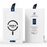 Dux Ducis Skin X Pro Magnetic Wallet Case - удароустойчив хибриден кожен кейс с отделение за карти и MagSafe за iPhone 15 Pro Max (черен-прозрачен) 11