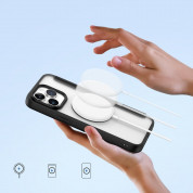 Dux Ducis Skin X Pro Magnetic Wallet Case - удароустойчив хибриден кожен кейс с отделение за карти и MagSafe за iPhone 15 Pro Max (черен-прозрачен) 5