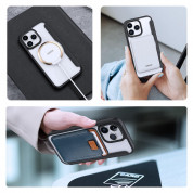 Dux Ducis Skin X Pro Magnetic Wallet Case - удароустойчив хибриден кожен кейс с отделение за карти и MagSafe за iPhone 15 Pro Max (черен-прозрачен) 7