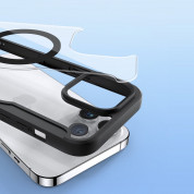 Dux Ducis Skin X Pro Magnetic Wallet Case - удароустойчив хибриден кожен кейс с отделение за карти и MagSafe за iPhone 15 Pro Max (черен-прозрачен) 9