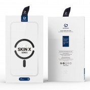Dux Ducis Skin X Pro Magnetic Wallet Case - удароустойчив хибриден кожен кейс с отделение за карти и MagSafe за iPhone 15 (черен-прозрачен) 10
