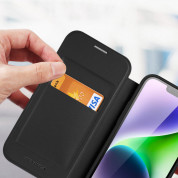 Dux Ducis Skin X Pro Magnetic Wallet Case - удароустойчив хибриден кожен кейс с отделение за карти и MagSafe за iPhone 15 (черен-прозрачен) 8