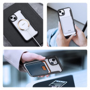 Dux Ducis Skin X Pro Magnetic Wallet Case - удароустойчив хибриден кожен кейс с отделение за карти и MagSafe за iPhone 15 (черен-прозрачен) 7