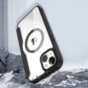Dux Ducis Skin X Pro Magnetic Wallet Case - удароустойчив хибриден кожен кейс с отделение за карти и MagSafe за iPhone 15 (черен-прозрачен) 9
