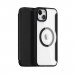 Dux Ducis Skin X Pro Magnetic Wallet Case - удароустойчив хибриден кожен кейс с отделение за карти и MagSafe за iPhone 15 (черен-прозрачен) 1