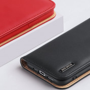 Dux Ducis Hivo Genuine Leather Flip Wallet Case - кожен калъф от естествена кожа с поставка и отделение за кр. карти за iPhone 15 Pro Max (черен) 8