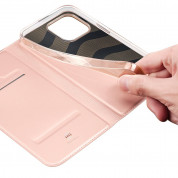 Dux Ducis Skin Pro Case - кожен калъф с поставка и отделение за кр. карти за iPhone 15 Pro Max (розов) 6