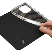 Dux Ducis Skin Pro Case - кожен калъф с поставка и отделение за кр. карти за iPhone 15 Pro Max (черен) 6