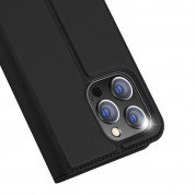 Dux Ducis Skin Pro Case - кожен калъф с поставка и отделение за кр. карти за iPhone 15 Pro Max (черен) 2