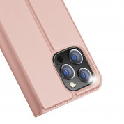 Dux Ducis Skin Pro Case - кожен калъф с поставка и отделение за кр. карти за iPhone 15 Pro (розов) 1