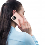 Dux Ducis Skin Pro Case - кожен калъф с поставка и отделение за кр. карти за iPhone 15 Pro (розов) 6