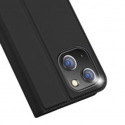 Dux Ducis Skin Pro Case - кожен калъф с поставка и отделение за кр. карти за iPhone 15 (черен) 2