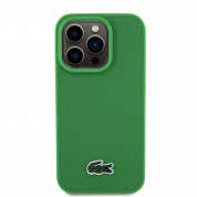 Lacoste Iconic Petit Pique Logo MagSafe Case - дизайнерски кожен кейс с MagSafe за iPhone 15 Pro (зелен) 1