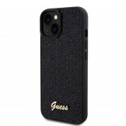 Guess PU Square Mirror Script Logo Leather Hard Case for iPhone 15 (black)