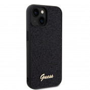 Guess PU Square Mirror Script Logo Leather Hard Case for iPhone 15 (black) 2
