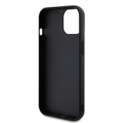 Guess PU Square Mirror Script Logo Leather Hard Case - дизайнерски кожен кейс за iPhone 15 (черен) 4