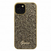 Guess PU Square Mirror Script Logo Leather Hard Case for iPhone 15 (gold) 2