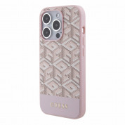 Guess PU G Cube MagSafe Leather Hard Case for iPhone 15 Pro (pink) 1