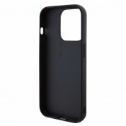 Guess PU Square Mirror Script Logo Leather Hard Case - дизайнерски кожен кейс за iPhone 15 Pro Max (черен) 4