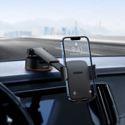 Baseus Easy Control Pro Car Holder (SUYK020001) - поставка за таблото или стъклото на кола за смартфони с дисплеи до 6.7 инча (черен) 9