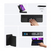Baseus Brilliance Wireless Touchpad Keyboard Case Digital Display (ARJK020013) - полиуретанов калъф, клавиатура, тракпад и поставка за iPad 10 (2022) (тъмносив)  8
