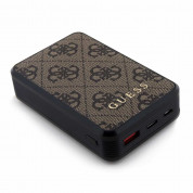 Guess PU 4G Power Bank 10000 mAh 18W - преносима външна батерия с USB-C порт, USB-A изход и технология за бързо зареждане (кафяв) 2