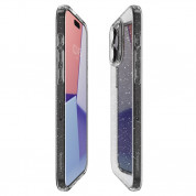 Spigen Liquid Crystal Glitter Case - тънък силиконов (TPU) калъф за iPhone 15 Pro Max (прозрачен)  9