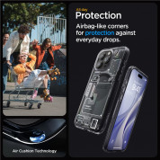 Spigen Ultra Hybrid MagSafe Zero One Case - хибриден кейс с висока степен на защита с MagSafe за iPhone 15 Pro Max (прозрачен-черен)  10