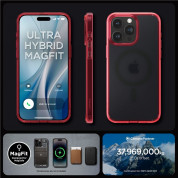 Spigen Ultra Hybrid MagSafe Case - хибриден кейс с висока степен на защита с MagSafe за iPhone 15 Pro (червен-мат)  12
