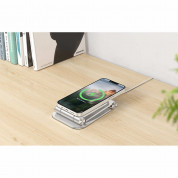 Omoton MS02 Foldable Stand - алуминиева сгъваема поставка за бюро и плоскости за iPhone, съвместима с MagSafe захранване (сребрист) 2