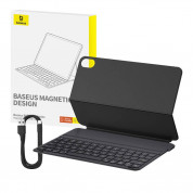 Baseus Brilliance Magnetic Keyboard Case (P40112602111-02) - кожен калъф и безжична блутут клавиатура за iPad 10 (2022) (черен) 6
