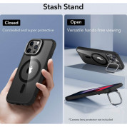 ESR Classic Kickstand HaloLock MagSafe Case - хибриден кейс с висока степен на защита с MagSafe за iPhone 15 Pro Max (черен-прозрачен)  5