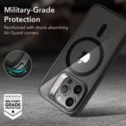 ESR Classic Kickstand HaloLock MagSafe Case - хибриден кейс с висока степен на защита с MagSafe за iPhone 15 Pro (черен-прозрачен)  9