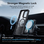 ESR Tough Armor Kickstand Halolock Magsafe Case - хибриден удароустойчив кейс с MagSafe и с вграден стъклен протектор за дисплея и протектори за камерата за iPhone 15 Pro Max (черен) 9