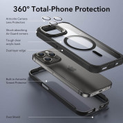 ESR Tough Armor Kickstand Halolock Magsafe Case - хибриден удароустойчив кейс с MagSafe и с вграден стъклен протектор за дисплея и протектори за камерата за iPhone 15 Pro Max (черен) 6