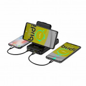 Budi Wireless Charging Power Bank 10000 mAh 20W - преносима външна батерия с USB-A и USB-C изходи, Qi безжично зареждане и комплект кабели (черен) 6