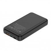 Budi Wireless Charging Power Bank 10000 mAh 20W - преносима външна батерия с USB-A и USB-C изходи, Qi безжично зареждане и комплект кабели (черен) 4