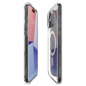 Spigen Ultra Hybrid MagSafe Case - хибриден кейс с висока степен на защита с MagSafe за iPhone 15 Pro (прозрачен-златист)  8