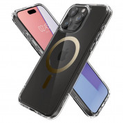 Spigen Ultra Hybrid MagSafe Case - хибриден кейс с висока степен на защита с MagSafe за iPhone 15 Pro (прозрачен-златист)  7