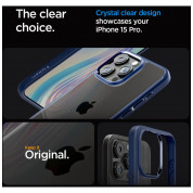 Spigen Ultra Hybrid Case - хибриден кейс с висока степен на защита за iPhone 15 Pro (син-прозрачен) 10