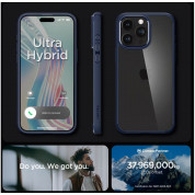 Spigen Ultra Hybrid Case - хибриден кейс с висока степен на защита за iPhone 15 Pro (син-прозрачен) 14