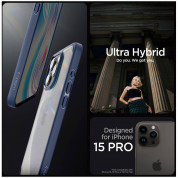 Spigen Ultra Hybrid Case - хибриден кейс с висока степен на защита за iPhone 15 Pro (син-прозрачен) 9