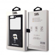 Karl Lagerfeld PU Saffiano Monogram Ikonik NFT Case - дизайнерски кожен кейс за Samsung Galaxy Z Flip5 (черен) 6