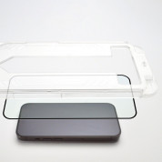 Wozinsky Easy Fit Full Glue 3D Tempered Glass - калено стъклено защитно покритие с рамка за поставяне за дисплея на iPhone 15 Pro Max (черен-прозрачен) 6