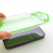 Wozinsky Easy Fit Full Glue 3D Tempered Glass - калено стъклено защитно покритие с рамка за поставяне за дисплея на iPhone 15 Plus (черен-прозрачен) 5