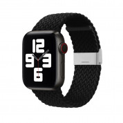 HR Braided Fabric Strap for Apple Watch 42mm, 44mm, 45mm, Ultra 49mm (black)