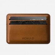 Nomad Full Grain Leather Card Wallet - стилен кожен портфейл от естествена кожа (светлокафяв) 1